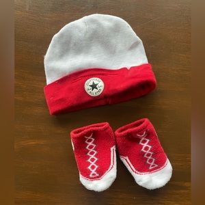 Converse baby hat and socks